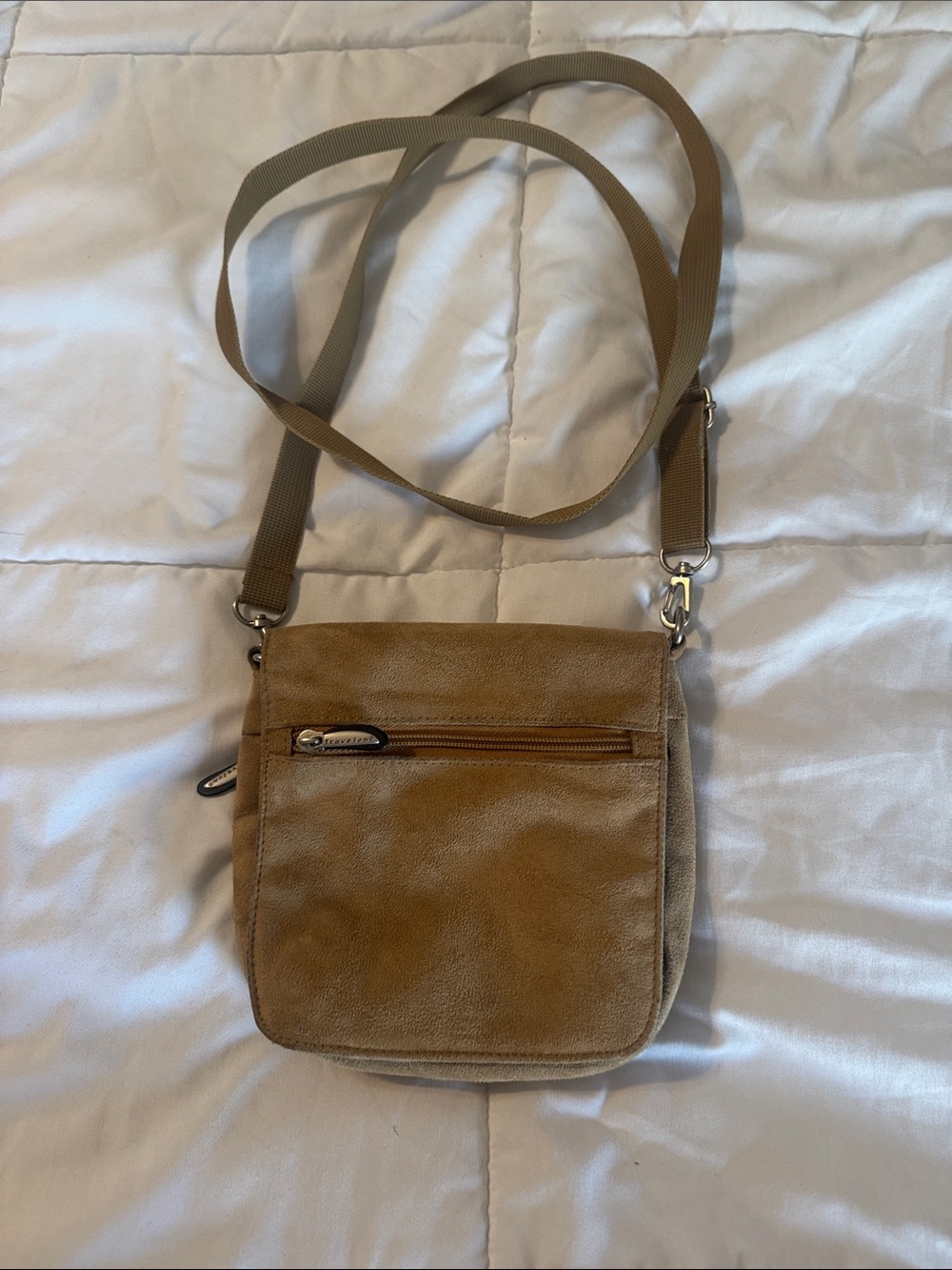 Travelon Casual Tan Crossbody Bag for Travel